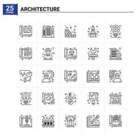 25 Architecture icon set vector background