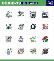 Coronavirus Precaution Tips icon for healthcare guidelines presentation 16 Flat Color Filled Line icon pack such as mask appointment medical question medical viral coronavirus 2019nov disease Vec vector