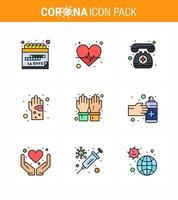 Coronavirus Prevention 25 icon Set Blue virus hand doctor on call germ bacterial viral coronavirus 2019nov disease Vector Design Elements