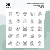 25 conjunto de iconos de habilidades de productividad y motivación empresarial 100 archivos editables eps 10 concepto de logotipo empresarial ideas diseño de icono de línea vector