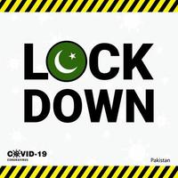 Coronavirus Pakistan Lock DOwn Typography with country flag Coronavirus pandemic Lock Down Design vector