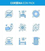 conjunto simple de covid19 protección azul 25 icono del paquete de iconos incluido atom wash medica jabón limpieza coronavirus viral 2019nov enfermedad vector elementos de diseño