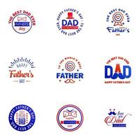 Happy Fathers Day Appreciation Vector Text Banner 9 Blue and red Background for Posters Flyers Marketing Greeting Cards Editable Vector Design Elements