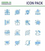 Coronavirus Precaution Tips icon for healthcare guidelines presentation 16 Blue icon pack such as hospital signboard medicine book epidemic medical virus viral coronavirus 2019nov disease Vector