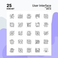 25 User Interface Icon Set 100 Editable EPS 10 Files Business Logo Concept Ideas Line icon design vector