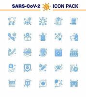 25 Blue viral Virus corona icon pack such as list diet virus check list corona viral coronavirus 2019nov disease Vector Design Elements