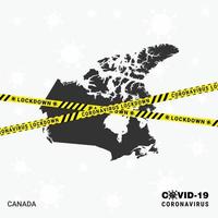 plantilla de bloqueo del mapa del país de canadá para la pandemia de coronavirus para detener la transmisión del virus plantilla de concientización covid 19 vector