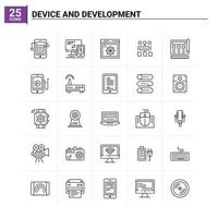 25 Device And Development icon set vector background