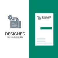 Check Checklist Feature Featured Features  Grey Logo Design and Business Card Template vector