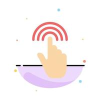 Finger Gestures Hand Interface Tap Abstract Flat Color Icon Template vector