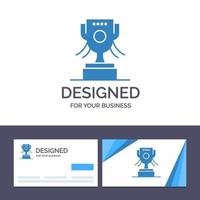 tarjeta de visita creativa y plantilla de logotipo copa de premio irlanda ilustración vectorial vector