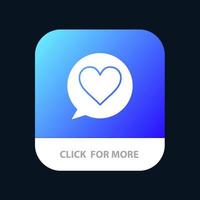 Chat Love Heart Mobile App Icon Design vector