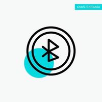 Bluetooth Ui User Interface turquoise highlight circle point Vector icon