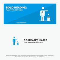 Bad Idea Ideas Recycling Thought SOlid Icon Website Banner and Business Logo Template vector