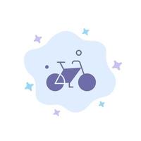 Bicycle Bike Cycle Spring Blue Icon on Abstract Cloud Background vector