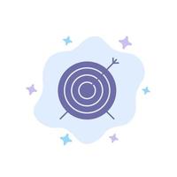 Target Dart Goal Focus Blue Icon on Abstract Cloud Background vector