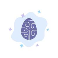 Celebration Decoration Easter Egg Holiday Blue Icon on Abstract Cloud Background vector