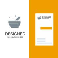 Bowl Soup Science Grey Logo Design and Business Card Template vector