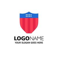 American Shield Security Usa Business Logo Template Flat Color vector