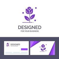 tarjeta de visita creativa y plantilla de logotipo flor rosa amor ilustración vectorial vector