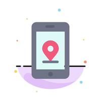 Mobile Internet Location Abstract Flat Color Icon Template vector