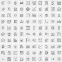 Set of 100 Universal Modern Thin Line Icons for Mobile and Web Mix Business icons Like Arrows Avatars  Smileys Business Weather vector