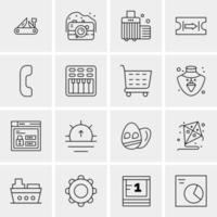 16 iconos de negocios universales vector ilustración de icono creativo para usar en proyectos relacionados con la web y dispositivos móviles