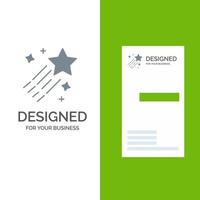 Asteroid Comet Space Star Grey Logo Design and Business Card Template vector