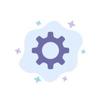 Cog Setting Gear Blue Icon on Abstract Cloud Background vector