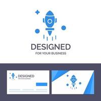 Creative Business Card and Logo template Astronomy Rocket Space Fly Vector Illustration