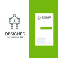 Action Bones Capture Human Motion Grey Logo Design and Business Card Template vector