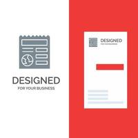 Basic Document Globe Ui Grey Logo Design and Business Card Template vector