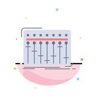 Console dj mixer music studio Flat Color Icon Vector