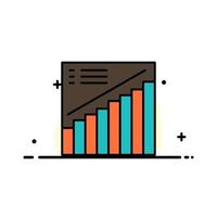 Chart Graph Analytics Presentation Sales  Business Flat Line Filled Icon Vector Banner Template