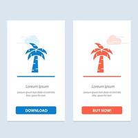 Palm Tree Brazil  Blue and Red Download and Buy Now web Widget Card Template vector