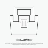 Bag Box Construction Material Toolkit Line Icon Vector