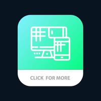 Computer Monitor Cell Education Mobile App Button Android and IOS Line Version vector