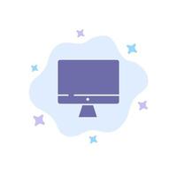 Computer Monitor Screen Hardware Blue Icon on Abstract Cloud Background vector