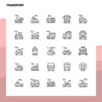 conjunto de iconos de línea de transporte conjunto 25 iconos diseño de estilo minimalista vectorial conjunto de iconos negros paquete de pictogramas lineales vector