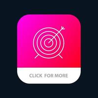 Target Dart Goal Focus Mobile App Button Android and IOS Line Version vector