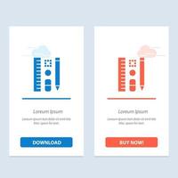 Pen Pencil Scale Education  Blue and Red Download and Buy Now web Widget Card Template vector