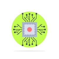 Chip cpu microchip processor technology Flat Color Icon Vector