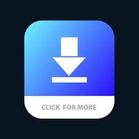 Arrow Dawn Download Mobile App Button Android and IOS Glyph Version vector