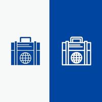 Business Investment Modern Globe Line and Glyph Solid icon Blue banner Line and Glyph Solid icon Blue banner vector