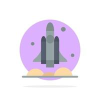Launcher Rocket Spaceship Transport Usa Abstract Circle Background Flat color Icon vector