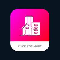 Building Estate Real Apartment Office Mobile App Button Android and IOS Glyph Version vector