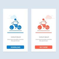 Activity Bicycle Bike Biking Cycling  Blue and Red Download and Buy Now web Widget Card Template vector