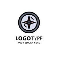 Navigation Compass Location Business Logo Template Flat Color vector