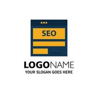 Website Server Data Hosting Seo Tech Business Logo Template Flat Color vector