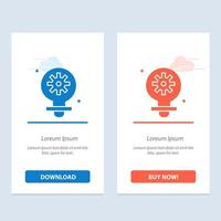 Bulb Light Setting Gear  Blue and Red Download and Buy Now web Widget Card Template vector